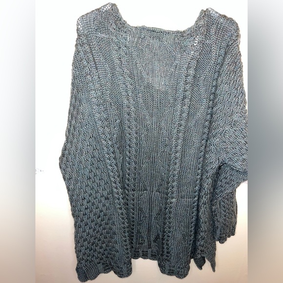 Aran crafts Womans 100% Merino Wool Green Knit Chunky Oversized Sweater Size XXL - Picture 5 of 5